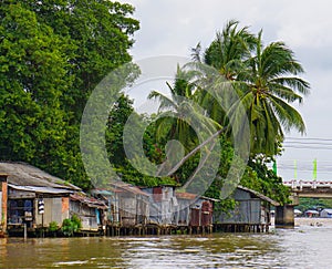 Houses of local people staying along river