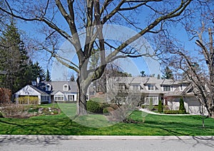 houses with long front lawns photo