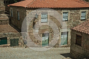 Houses made of stone with deserted alley