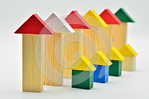 Casas hecho de madera bloques en línea 