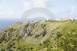 houses mountain Caribbean Sea Saba Dutch N