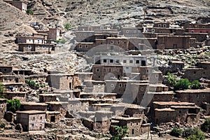 Houses in the mountains close to Imlil in Toubkal National Park, Morocco