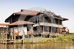 Houses near Inle Lake, Myanmar