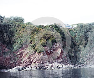 Houses nestled on top of clifftops