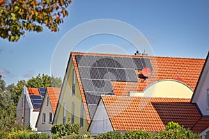 Houses of old construction with new tiled