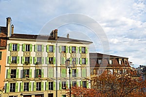 Houses in the old town of Lausanne , Switzerland