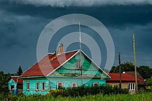 Houses in the old village of Koporye, Leningradskaya Oblast, Russia