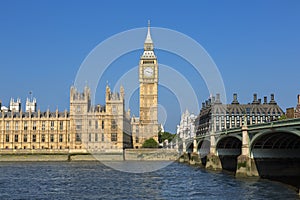 The Houses of Parliament and Big Ben, London, UK