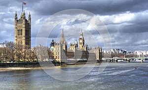 Houses of Parliament and big ben with Thames river