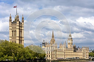 Houses of Parliament and Big Ben in Westminster, London, UK