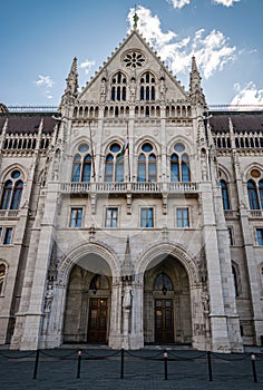 Houses of Parliament facade, Budapest, Hungary.