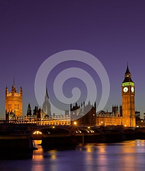 Houses of Parliament at night London