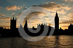 Houses of parliament at sunset