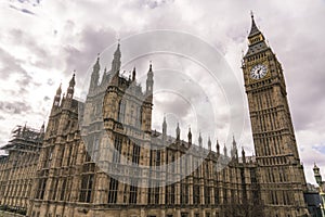 The Houses of Parliament Westminster with Big Ben and Queen Elizabeth Tower
