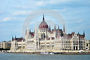 The Houses of Parliment in Budapest, by day.
