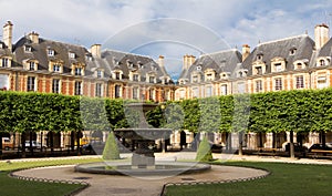 The houses of place des Vosges, Paris, France.