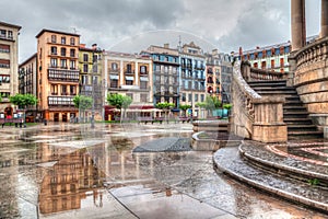 Houses on Plaza del Castillo in Pamplona photo