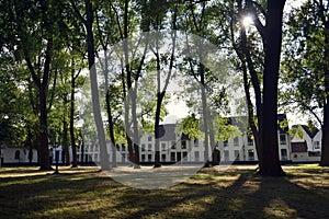 Houses in Princely Beguinage Ten Wijngaerde complex in Bruges, Belgium