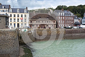 Normandy seaside town on a port photo