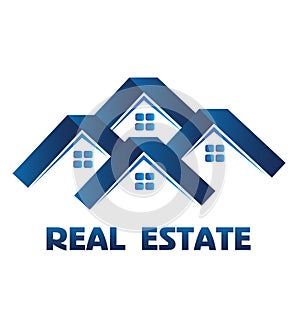 Houses real estate logo vector photo