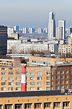 Houses in residential district in Moscow