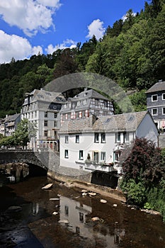 Houses and river in Monschau Germany