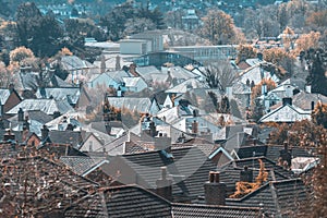 Houses and roofs in Belfast, Northern Ireland capital