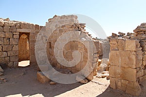 Houses Ruins in Shivta, Ancient Nabataeans and Byzantine City, Israel