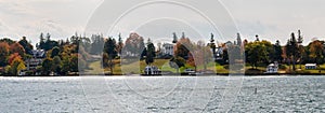 Houses on Shore of Skaneateles Lake in Skaneateles, New York