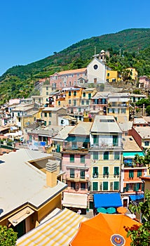 Houses on the slope in Vernazza