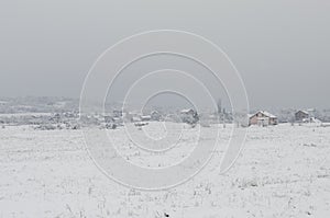 Houses in snow