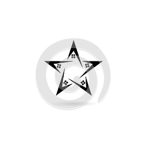 Houses Star Logo Template Illustration Design