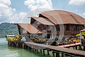 Houses on stilts in the fishing village of Bang Bao, Koh Chang,