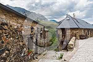 Houses, streets and mountains of PeÃÂ±alba de Santiago, Spain. photo