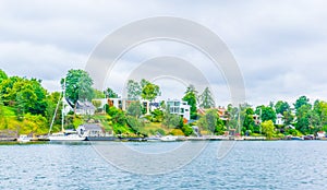 Houses stretched along bygdoy peninsula in Oslo, Norway...IMAGE