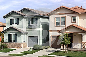 Houses in suburban neighborhood