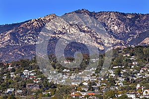 Houses Suburbs Mountain Santa Barbara California