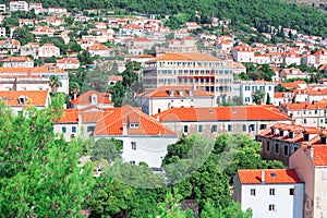 Houses with tiled roofs in Dubrovnik