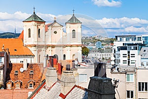 Houses and Trinitarian Church in Bratislava