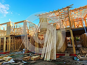 Houses under construction