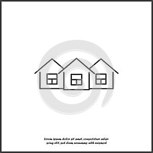 Houses vector icon. Home symbo on white isolated background. Layers grouped for easy editing illustration.