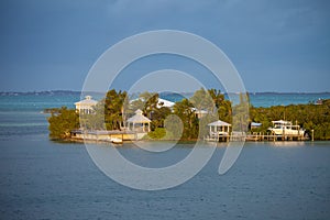 Houses and water in the Caribbean