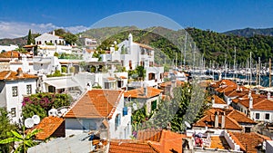 Houses with white walls and orange tiled roofs quarters of the o