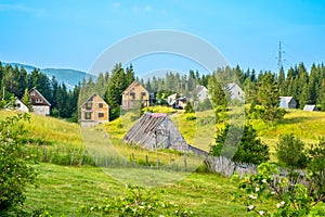 Houses in Zabljak seat. Durmitor, Montenegro