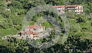 Houses in Zarouhla village. Achaia, Greece