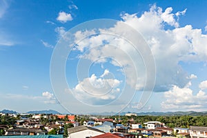 housetop view on Blue sky