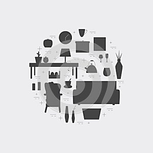 Houseware vector elements.