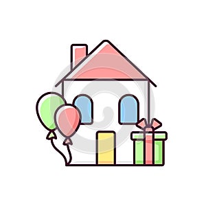 Housewarming party RGB color icon
