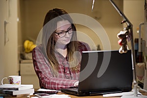 Housewife paying bills online