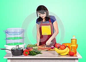 Housewife preparing a meal